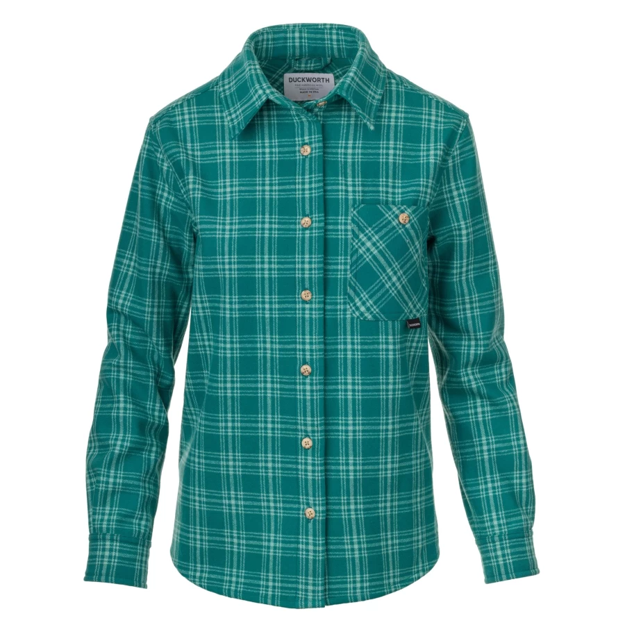 DUCKWORTH Women's Sawtooth Flannel Shirt - Soft Plaid Long Sleeve Button-Up Top for Women